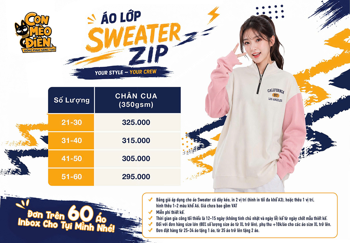Áo sweater zip