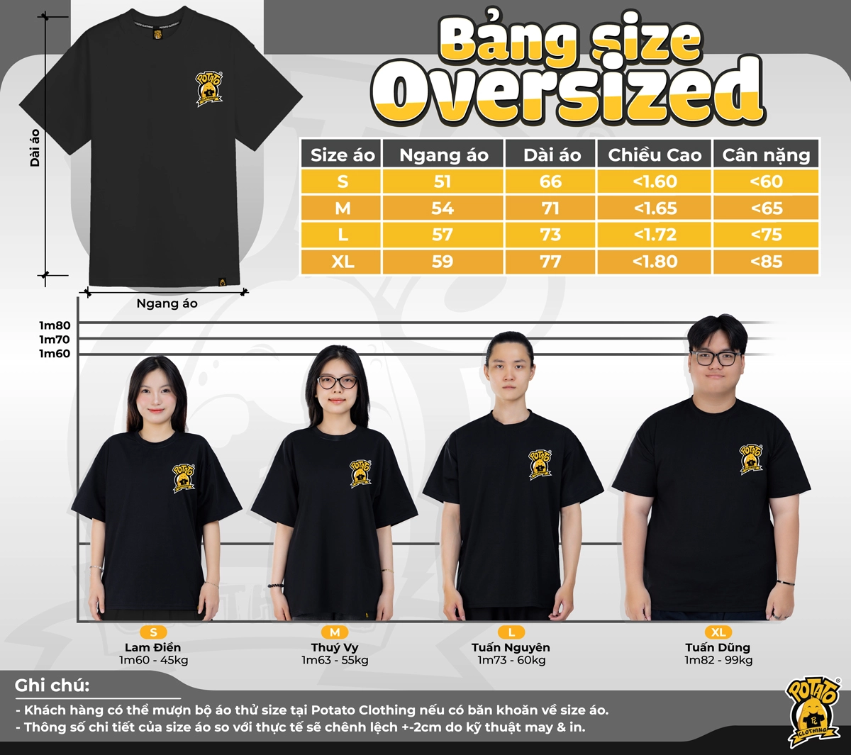 Bảng size Oversized