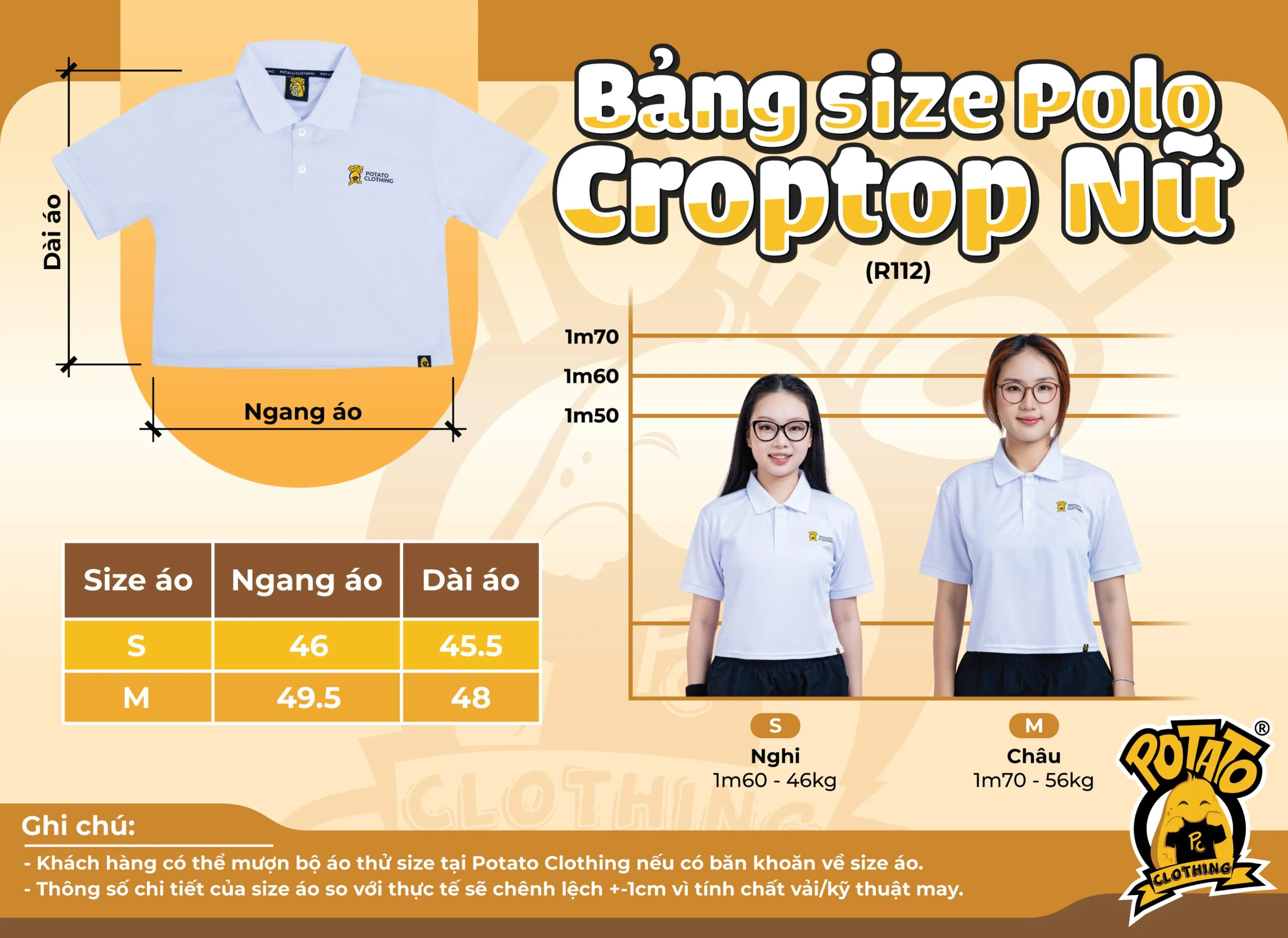 Bảng size Polo Croptop nữ