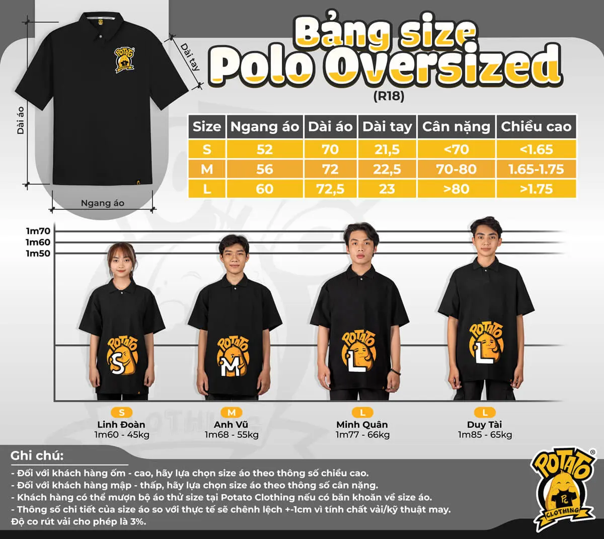 Bảng size Polo Oversized