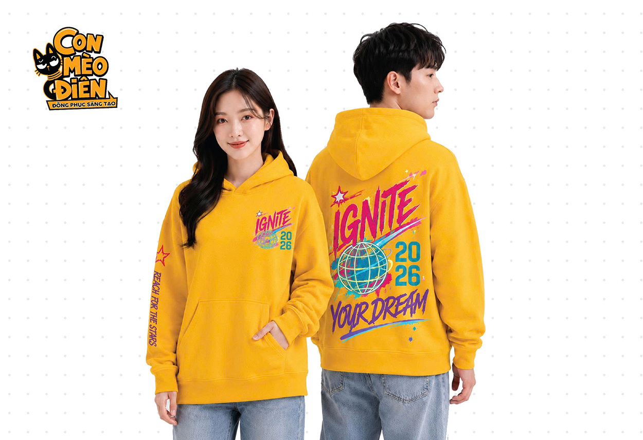 Áo hoodie lớp Ignite Your Dream màu vàng