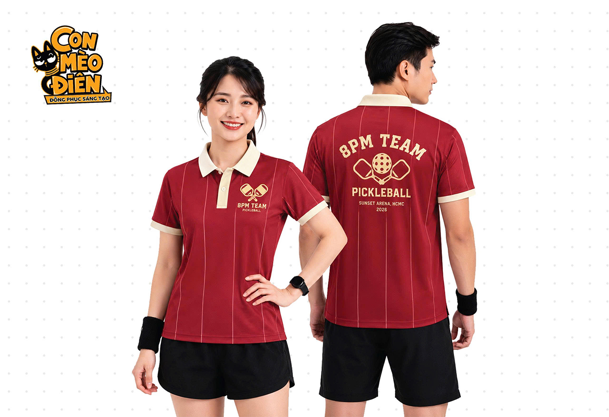 Áo polo thể thao EPR Team màu đỏ phối đen