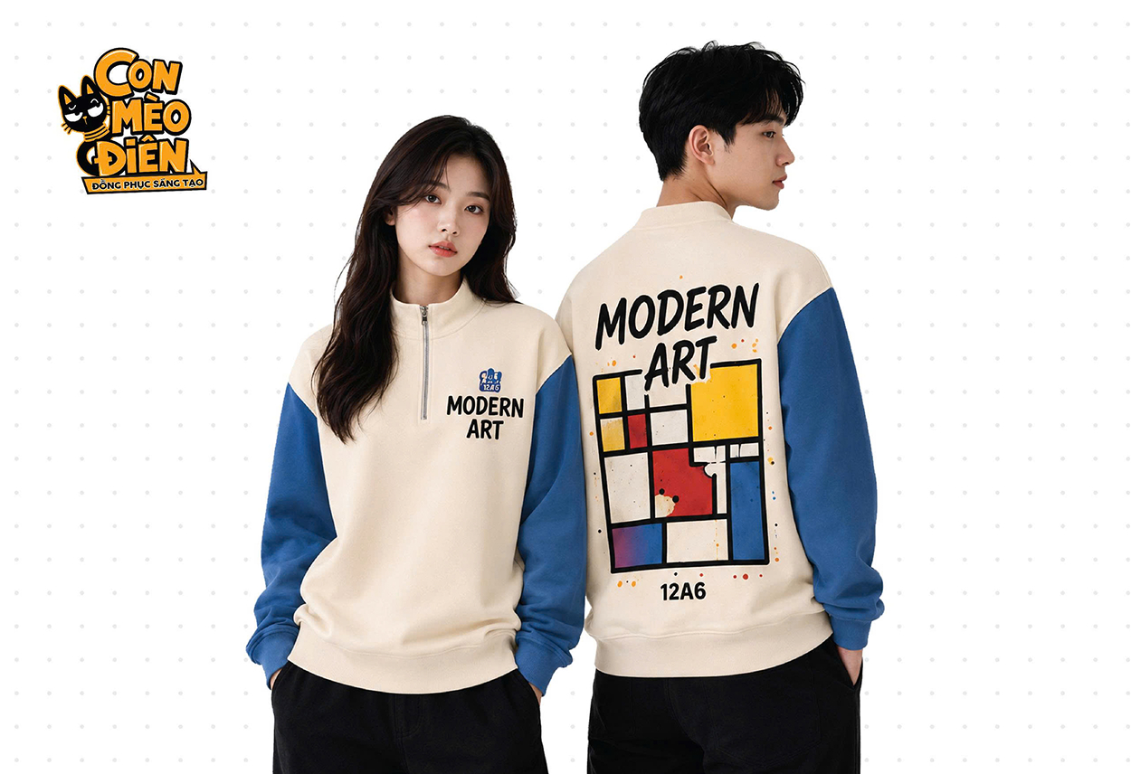 Áo sweater lớp Modern Art 12A6 màu be