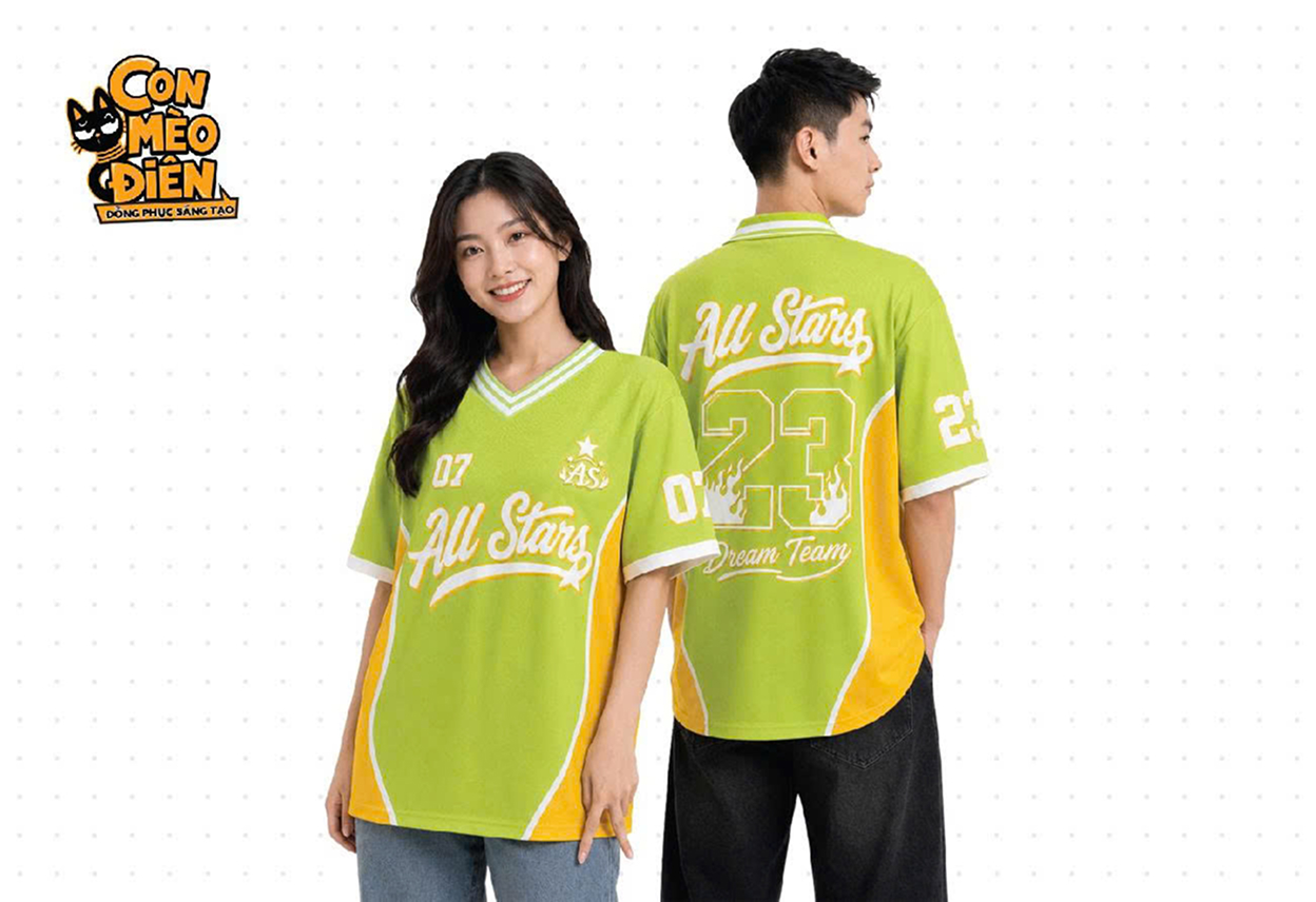 Áo thun lớp All Stars màu xanh lá mạ vàng
