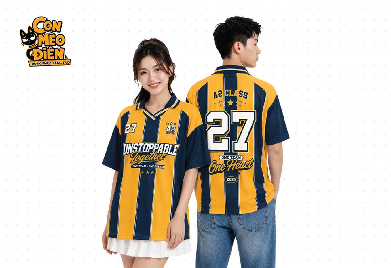 Áo thun lớp kẻ sọc Unstoppable xanh đen vàng