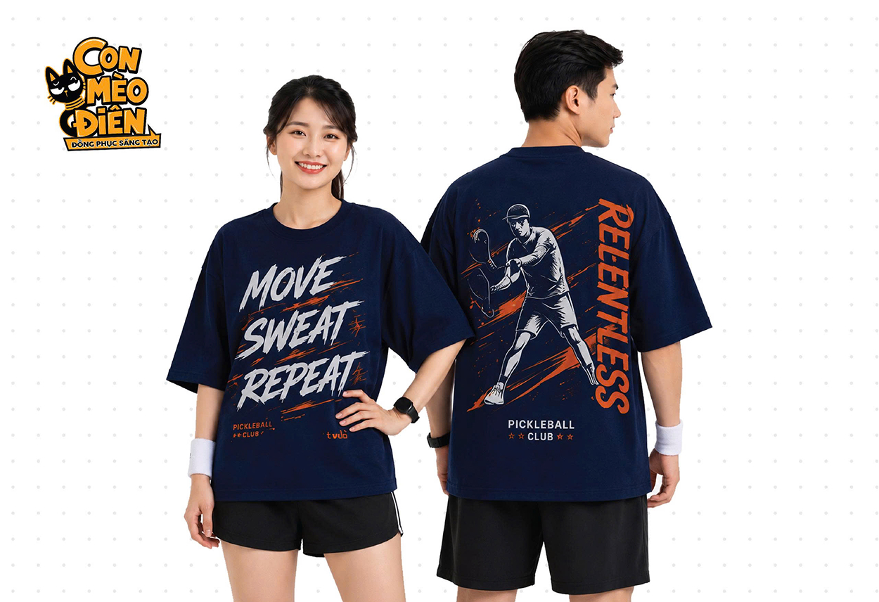 Áo thun thể thao Move Sweat Repeat màu xanh đen