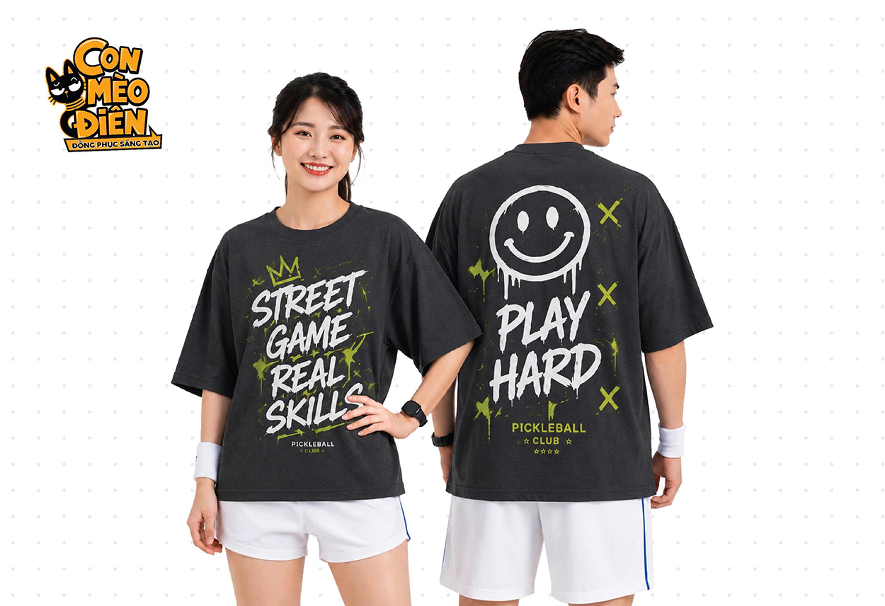 Áo thun thể thao Street Game màu đen